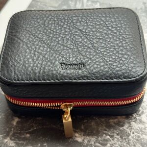 Hammitt Black Leather travel jewelry case